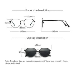 Sunglasses Men Magnetic Clip On Glasses Metal Frame Optical Prescription