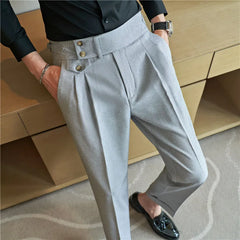 Brand Clothing Men Spring Autumn High Quality Business Suit Trousers