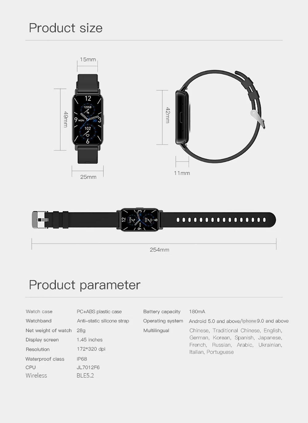 LIGE Smart Watch Men Women Smart Bracelet Wristband 1.45 Inch Heart Rate Waterproof Sports Fitness Tracker Bluetooth Call Band