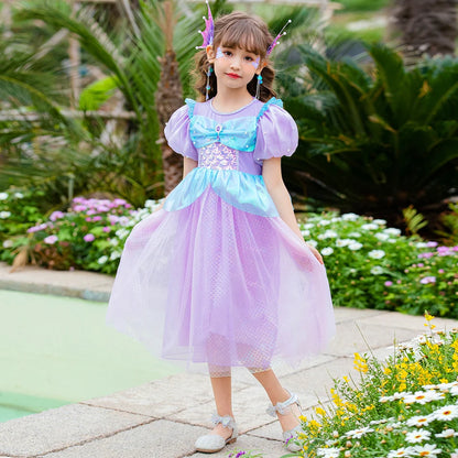 Mermaid Casual Dress For Girl Halloween Fancy Princess Cosplay Costume Kids