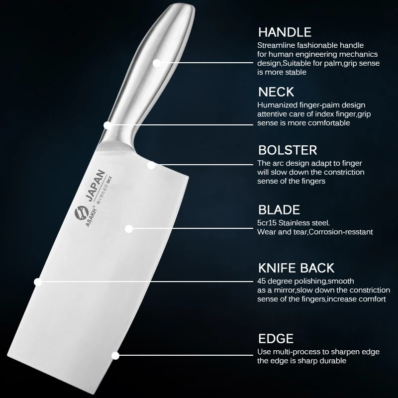 1-7pcs Chef Knife Set Hollow Handle Knife Set Stainless Steel Household Slicing Kitchen