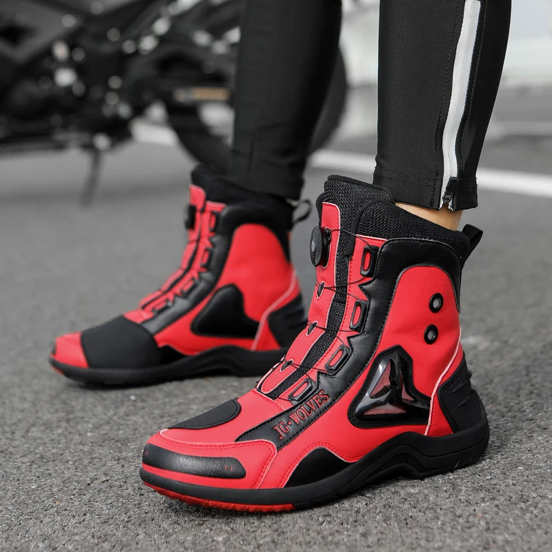 Motorcycle boots four seasons high-top outdoor riding boots fashion protective motorcycle shoes plus size off-road cycling shoes