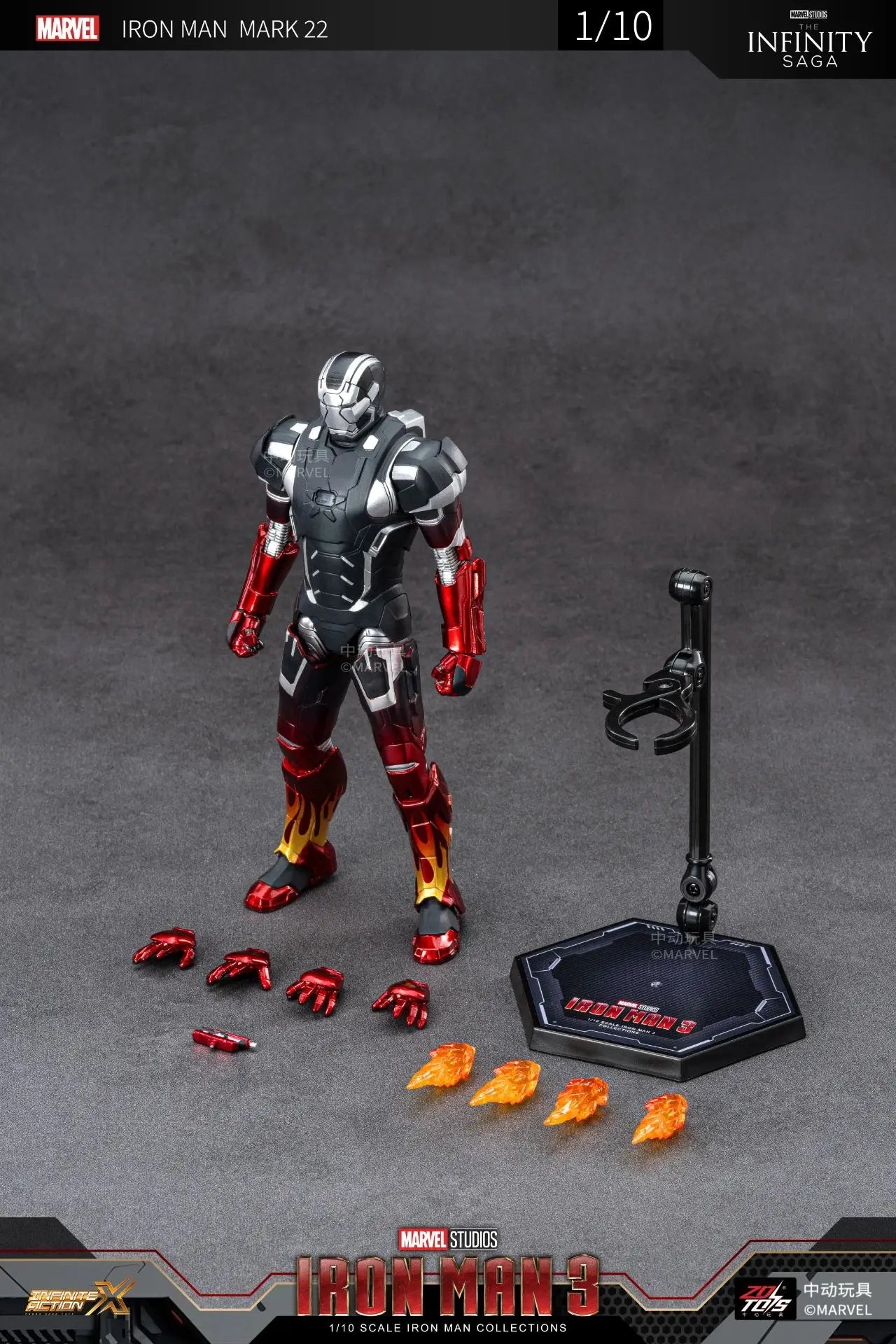 ZD Toys Iron Man MK35 Red Snapper Action Figure Iron Man Mk41 Mk47 Tank MK24 MK22 1/10 Scale Iron Man Collections Gift