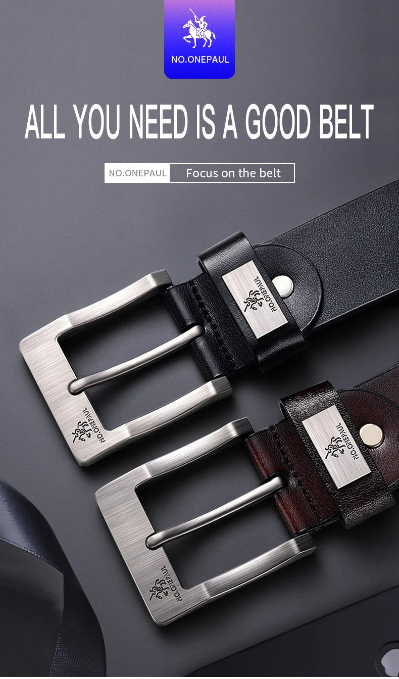 Men's High-quality Buckle Jeans Cowhide Casual Belt, Business Denim Belt, Men's Fashion Designer 2025 New Style