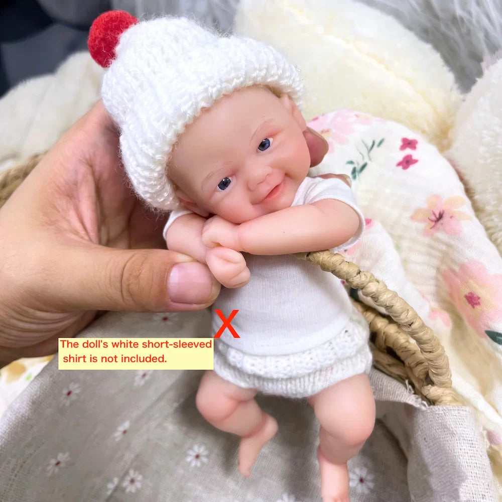 Mini 6 Inch 15CM Silicone Chubby Reborn Baby Doll Vivienne Full Soft Solid Silicone Doll Girl Birthday Christmas Gift