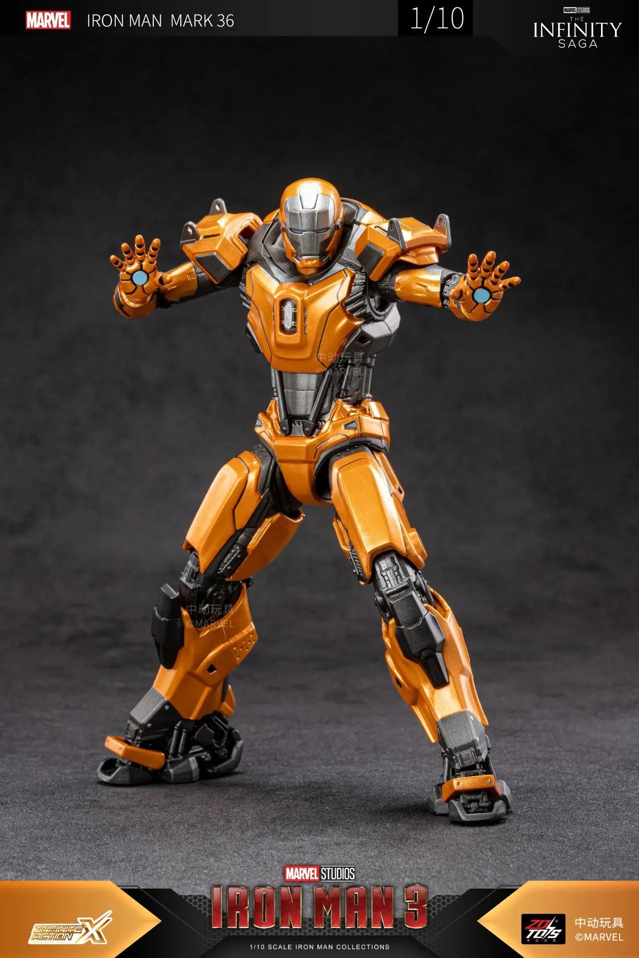 1:10 ZD Toys Iron Man MK38 Igor MK25 Striker MK26 Gamma MK36 Peacemaker MK40 MK15 Sneaky Action Figure Collections Gift
