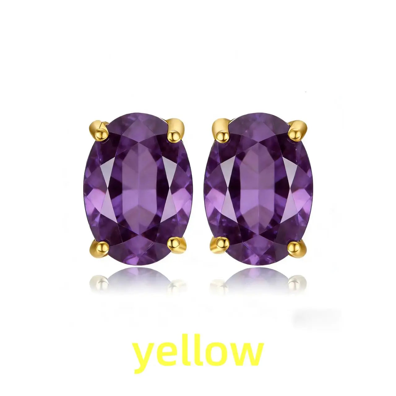 Jewelrypalace Rose Gold Yellow Gold Plated Oval Natural Amethyst Citrine Garnet Topaz Peridot 925 Sterling Silver Earrings for Women