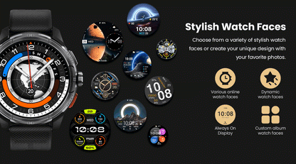 HAYLOU Solar Ultra GPS Smartwatch 1.6” AMOLED Display 5ATM Waterproof Built-in GPS Bluetooth Phone Calls Sports Smart Watch