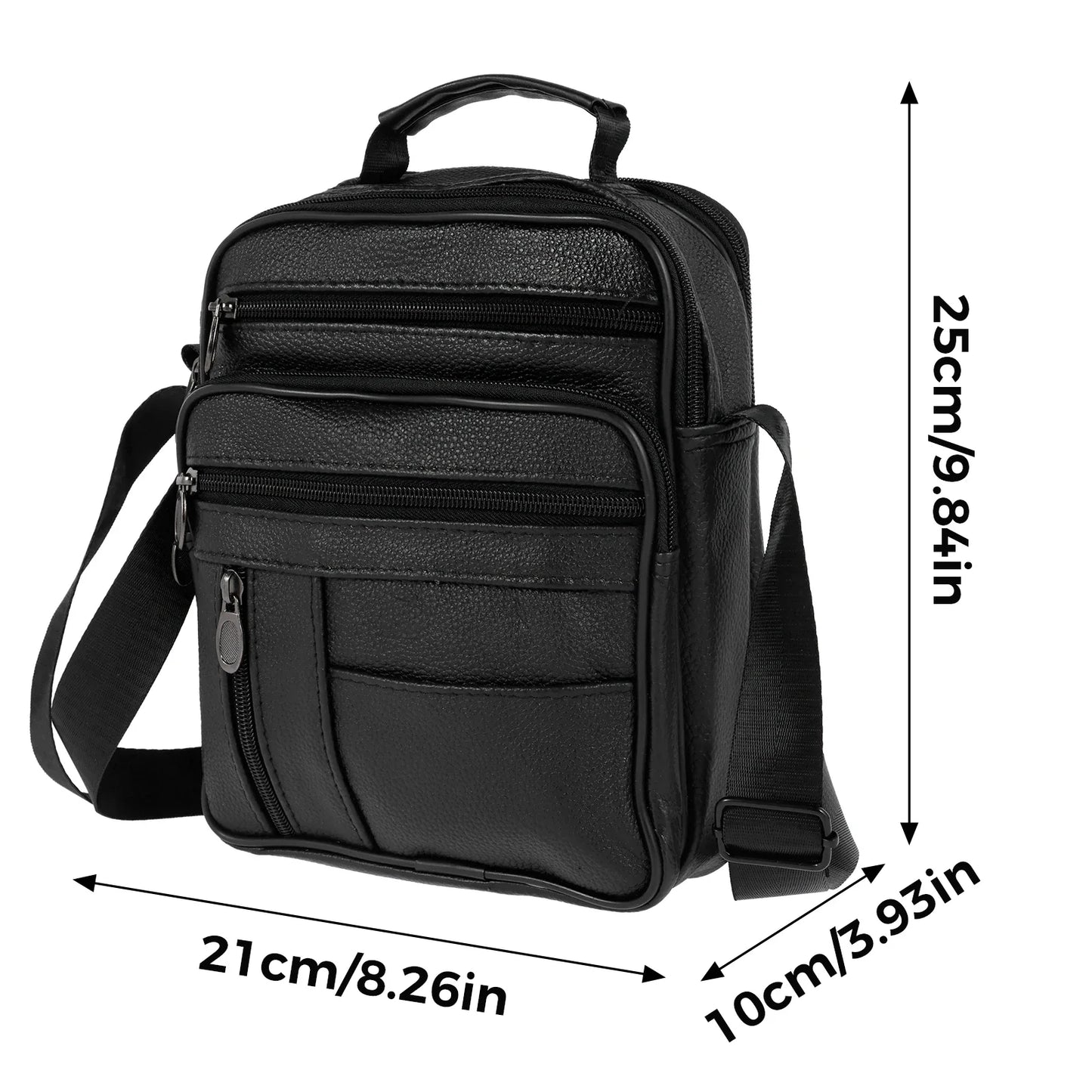 Leather Shoulder Bag for Men Small Crossbody Backpack Shoulder Bag with Adjustable Shoulder Straps PU Leather Chest Bag Daypack