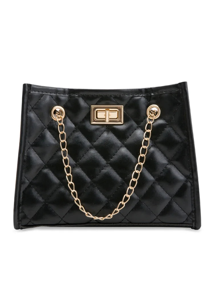 Solid Color Prismatic Plaid Women Shoulder Bag Korean Version