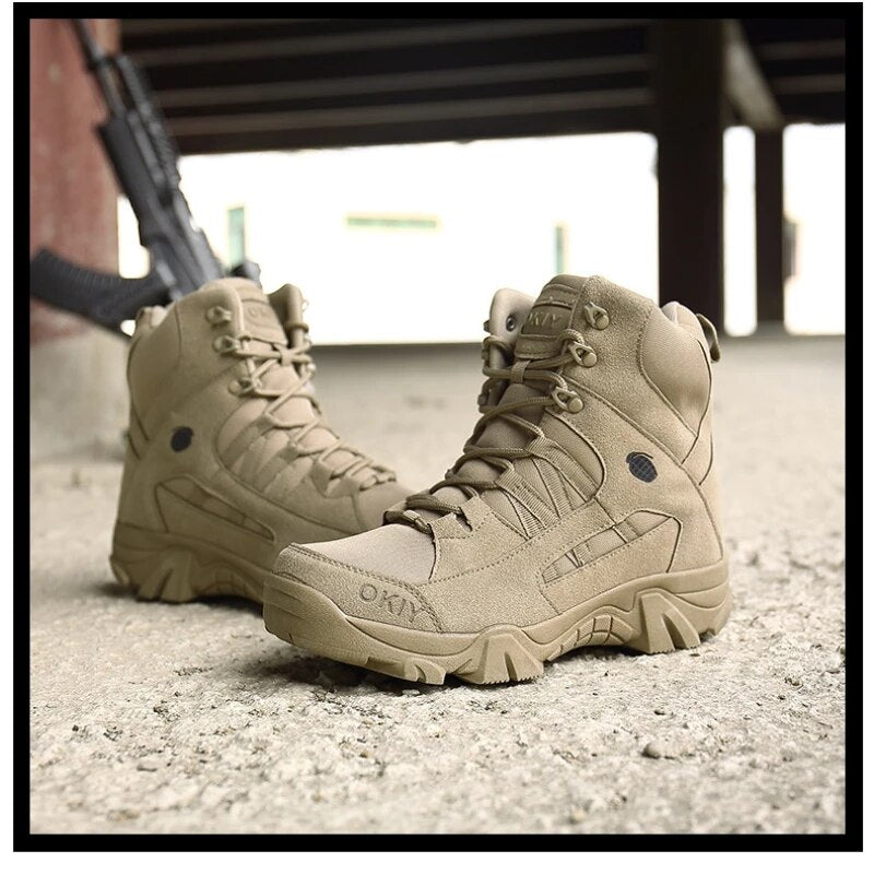 Climbing Hiking Shoes Men Tactical Boots Non Slip Army Boots Mens Military Desert Waterproof Shoes Ankle Male Outdoor Boots