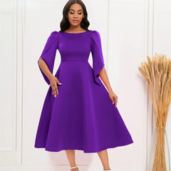 plus size Petal Sleeve A-line Dress Long Dresses for Women Sale Evening Party High