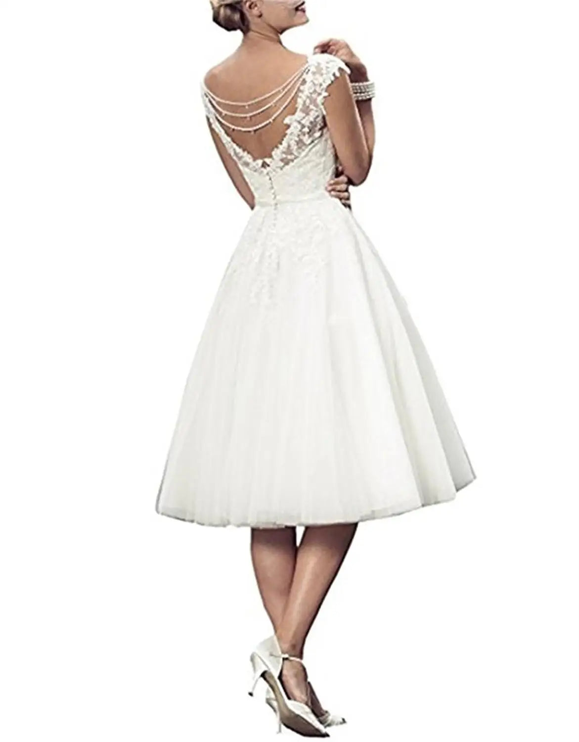 White Bridesmaid Dresses: White Lace Bride Wedding Dresses Sleeveless Back