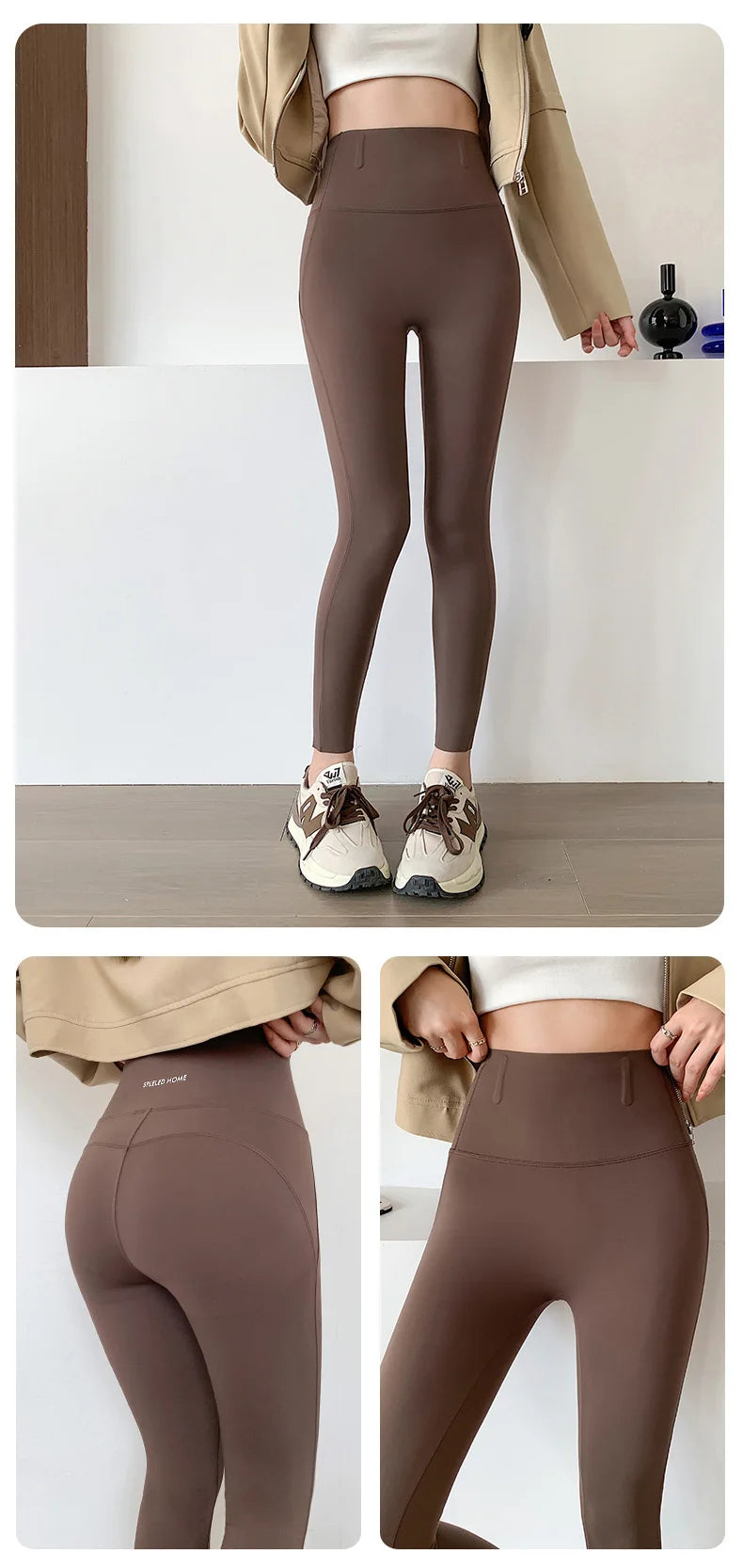Autumn Sharkskin Leggings Women High Waist Tight Pressure Shaping