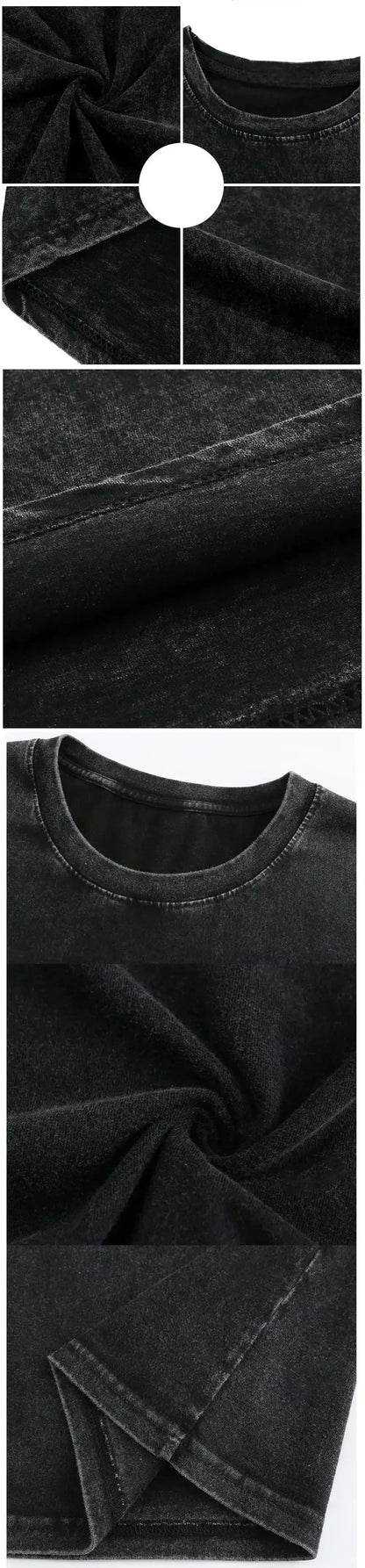 Men's T-shirt Jesus washed short-sleeved oversize T-shirt streetwear printed retro T-shirt suitable for both men and women