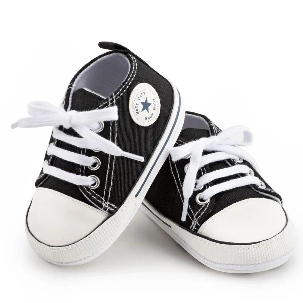 Boys Girls Classic Baby Casual Shoes Baby Multicolor Soft Sole Anti-slip Sneakers Toddler First Walker Baby Canvas Shoes