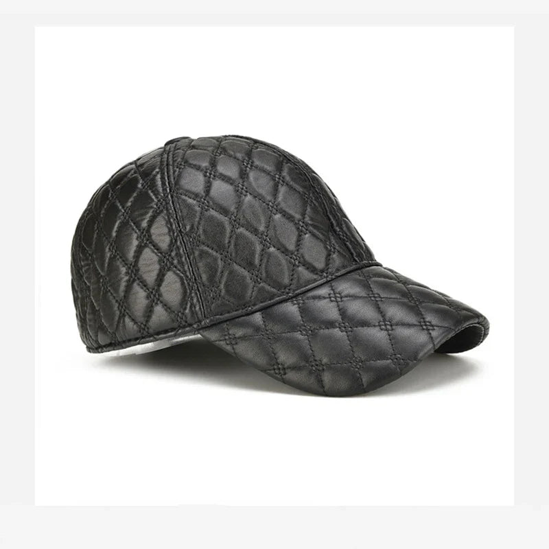 2026  Spring Genuine Sheepskin Leather 55-61CM Black Baseball Caps For Man Casual Street Gf Gorras Dad Hat