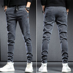 Spring Summer Black Gray Cargo Jeans Men Streetwear Denim Jogger Pants Men