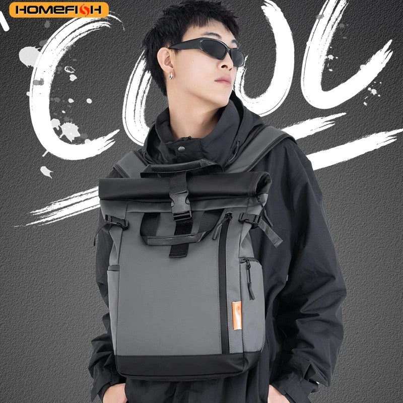 HOMEFISH Men's Travel Bag Laptop Computer Backpack Outdoor Waterproof Camping Hiking School Bag College Business Rucksack