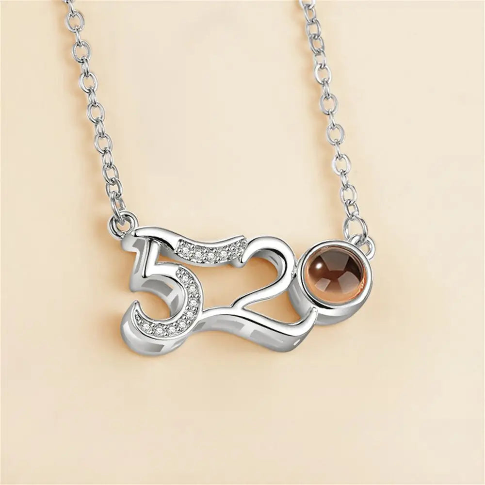 Letter Projection Necklace 100 Languages I Love You Pendant Necklace Women Jewelry Collier Femme Bijoux Best Friends Gifts