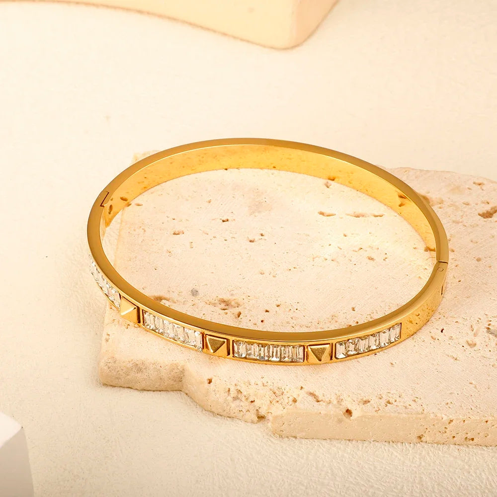 Stainless Steel With Zirconia Bracelet Simple Jewelry