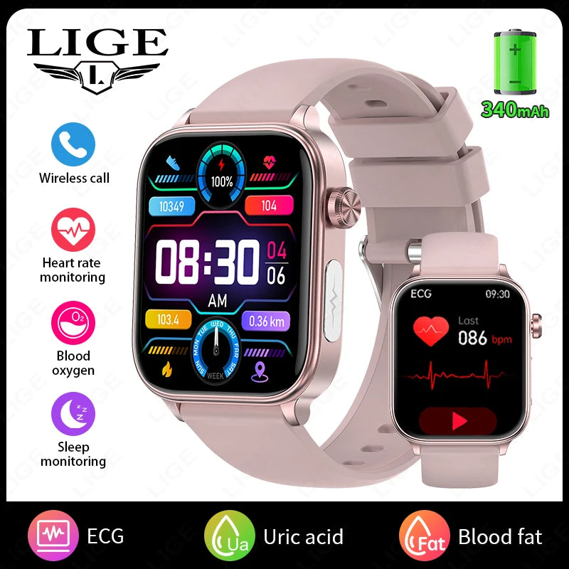 2026 New ECG+PPG Smart Watch Women Heart Rate Blood Lipid Uric Acid Women Menstrual Health Tracker Smartwatches For Android iOS