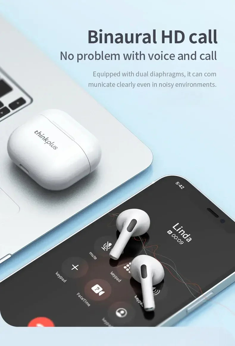 Original LP40 NEW Bluetooth V5.0 Earphones IPX4 Waterproof With Semi-in-ear Design Sport Headphones Low Latency Music Earbuds
