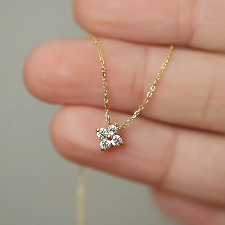 ROXI 100% 925 Sterling Silver Turquoise Crystal Petal Patter Pendant Necklaces For Women Delicate Wedding Jewelry Collar Mujer