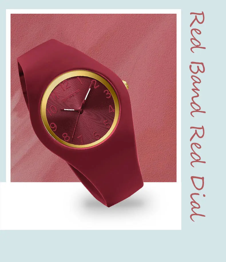 SANDA 6186 Simple Luxury Student Quartz Watch Clock Gift Outdoor Light Silicone Strap Wristwatch for Boy and Girl