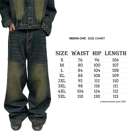 90s Retro Skater Oversized Pants Men Green Wash Adjust-waist