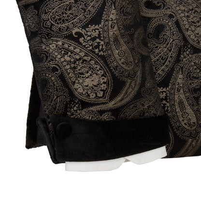 Tuxedo for Mens: Elegant Men's Suit for Wedding Tuxedo Double Breasted Black Paisley