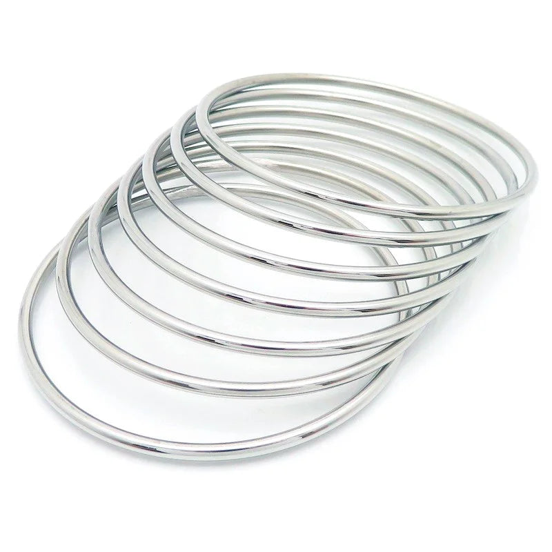 Simple Stainless Steel Bracelet For Women Men Gold Silver Color Geometry Wire Round Bangle Female Trendy Jewelry Wristband Gifts