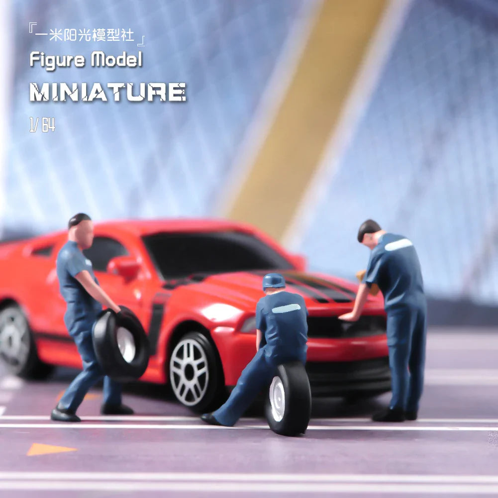 Painted Miniatures 1/64 Scale Beauty Handsome Boy Policeman Girls Male Female Scene Figure Model For Car Vehicles Decorate