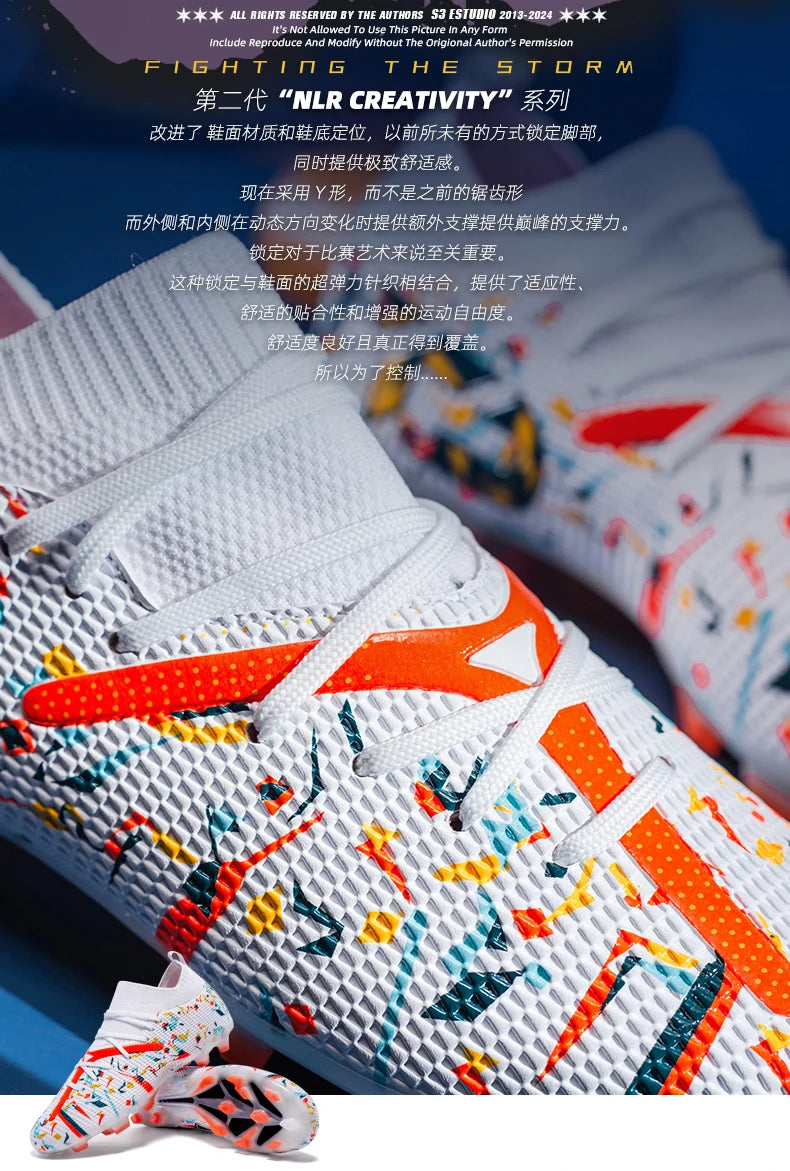 Mens Football Field Boots Ultralight Turf Indoor Society Training Soccer Shoes Cleats