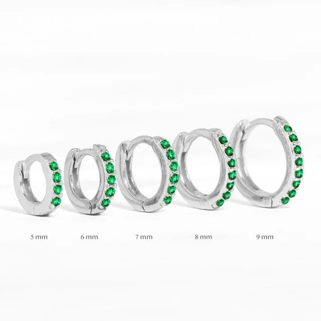 2PCS Stainless Steel Minimal Crystal Zirconia Hoop Earrings Gold Silver Color Small Huggie Cartilage Earring Piercing Jewelry