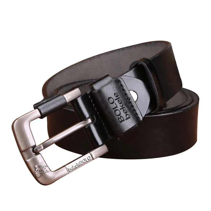 Men's Belt New Fashionable Men's Luxury Designer Belt 3.8cm Cowhide Belt Pin Buckle Men's Genuine Leather Belt 105-125cm