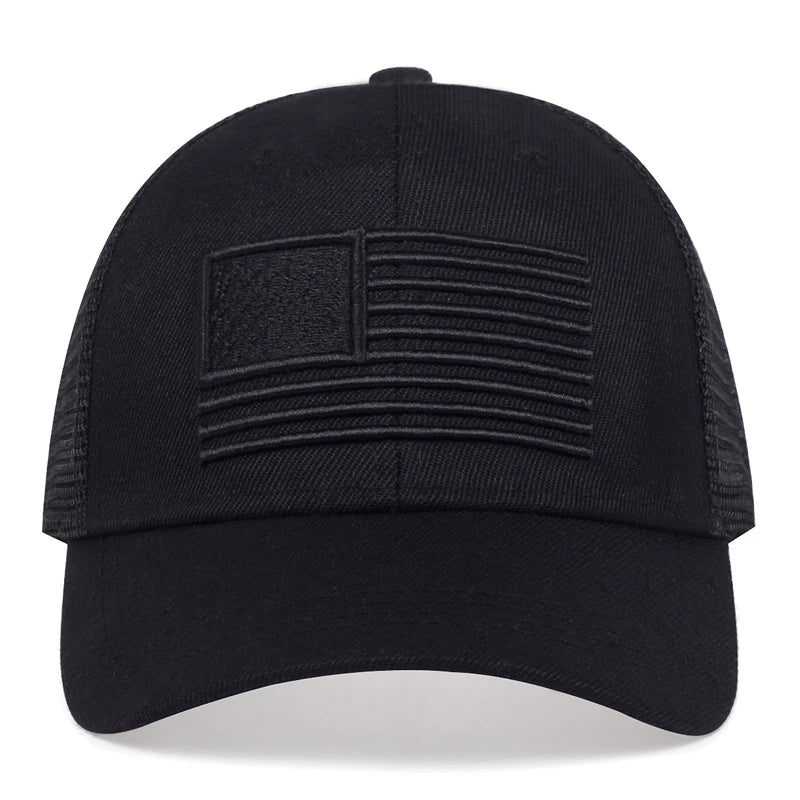 Fashion American Flag Embroidery Baseball Net Caps Spring and Summer Outdoor Adjustable Casual Hats Sunscreen Hat