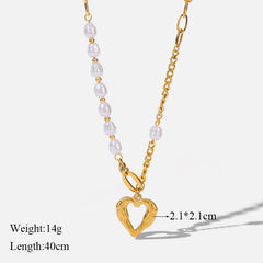 316L Stainless Steel Heart Love Pendant Necklace For Women Fashion 18K Gold