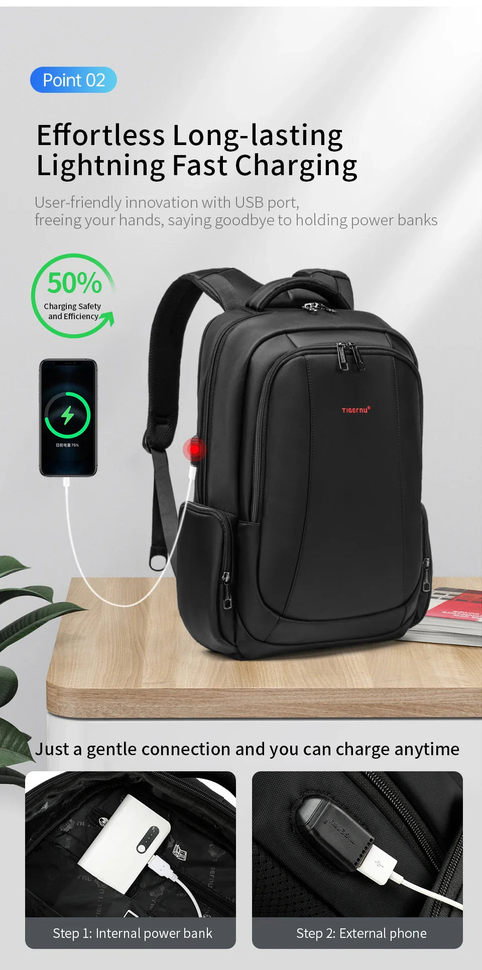 Tigernu Travel Backpacks Vacuum Backpack 14 15.6 17.3inch Laptop Backpack For School Backpack Men Schoolbag Compression Backpack