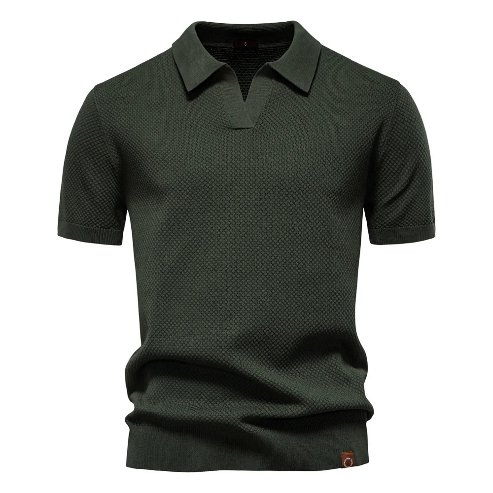 2025 New Summer Premium Solid Color Men's Golf Polo Shirt for Collared Breathable Fabric Social Casual Top Male Polo Shirts