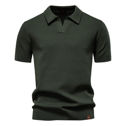2025 New Summer Premium Solid Color Men's Golf Polo Shirt for Collared Breathable Fabric Social Casual Top Male Polo Shirts