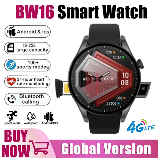 2025 New BW16 4G Smartwatch with Google Play, 1.5" Display, SIM Support, Pedometer & Sleep Monitor