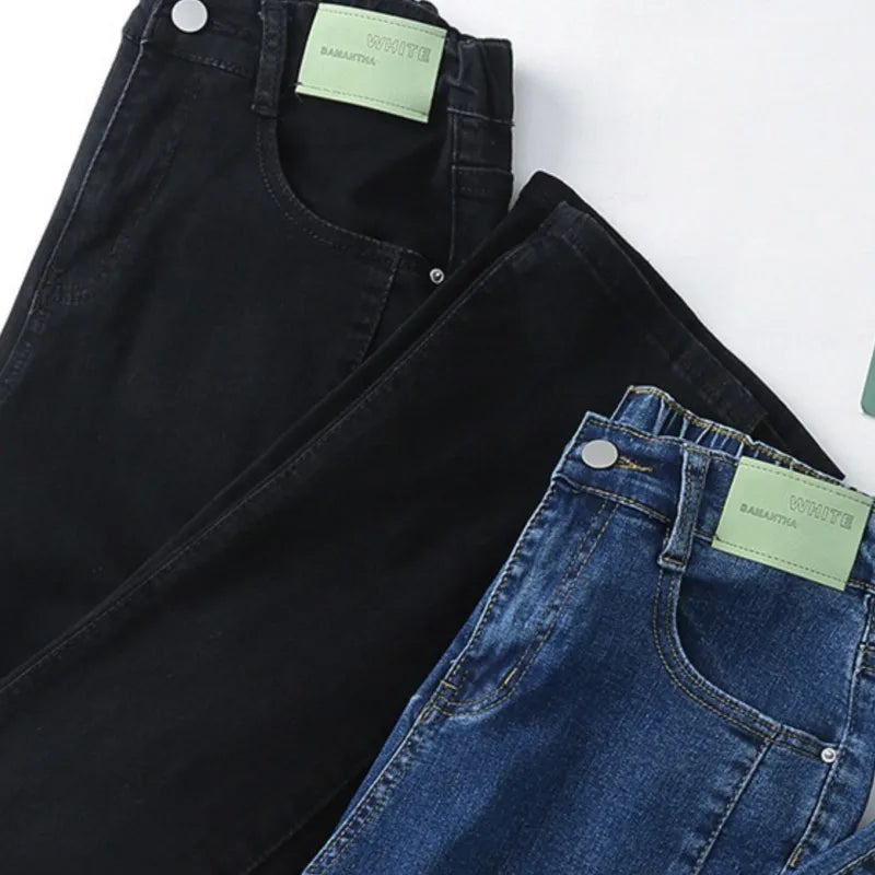 Clothes Women Jeans Plus Size Slim High Waist Stretch Denim Flare Pants