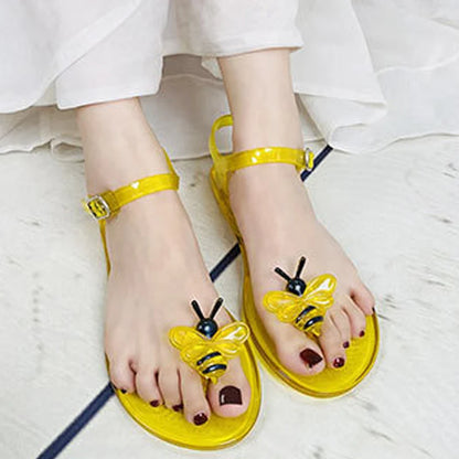 Women Fruit Jelly Sandals PVC Flat Flip-flop Sandal Ladies 2022 Summer Outdoor Fashion Non-slip Buckle Strap Beach Shoes Slides