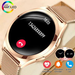 1.27inch AMOLED Women's Smart Watch Custom Watch Face Smartwatch Ladies Heart Rate Monitoring Bluetooth Call Waterproof Bracelet