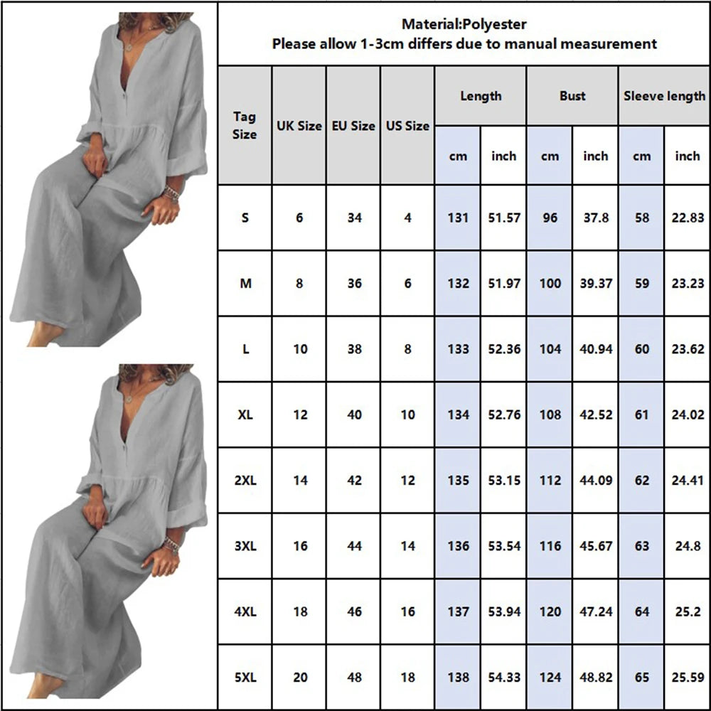 Cotton Linen Oversized Long Dress for Women Clothing 2023 Summer Plus Size Shirt Dress Female Large Size Solid Loose Blouse Skir