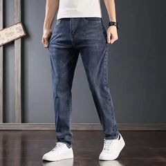 Men's Winter Thermal Korean Slim Fit Denim Pants Snow Warm Plush Thicken Trousers