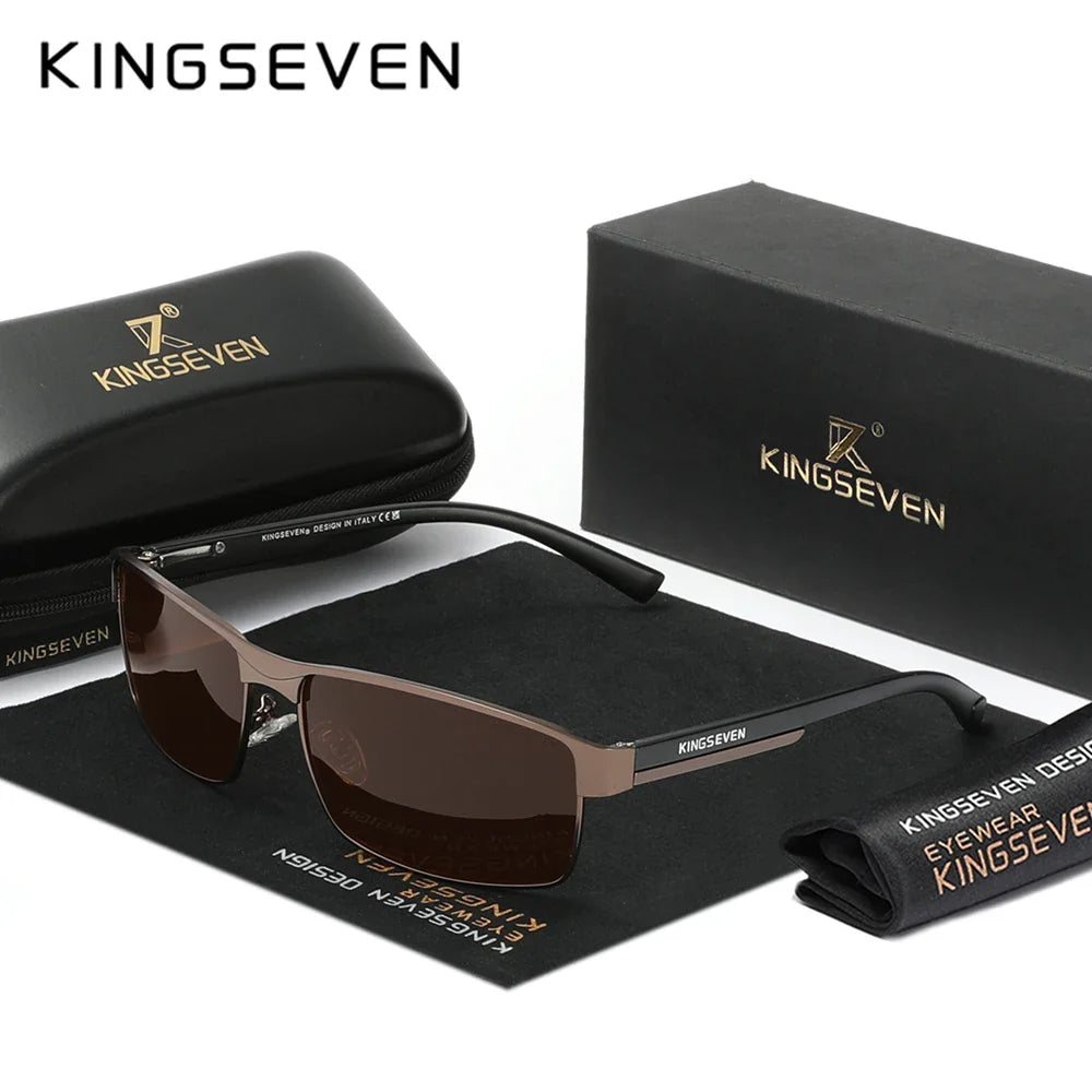 KINGSEVEN Men Polarized Sunglasses Driving UV400 High Quality Glasses Causal Rectangle Male Causal Fishing Outdoor Eyewear