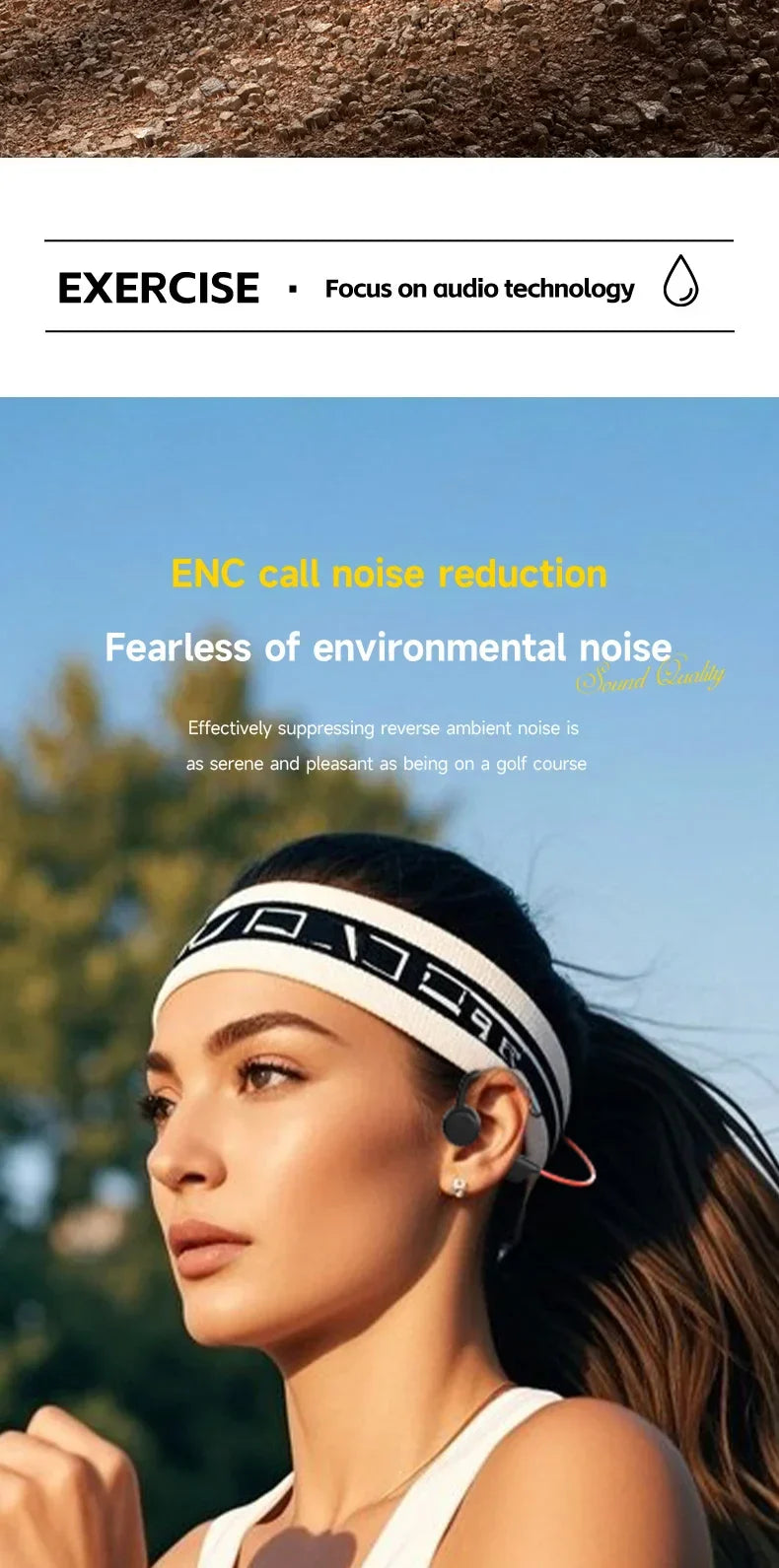 Bone Conduction Headset Wireless Swimming Sports Headphone IPX8 Bluetooth 5.4 With Mic Waterproof Exercise Fitness