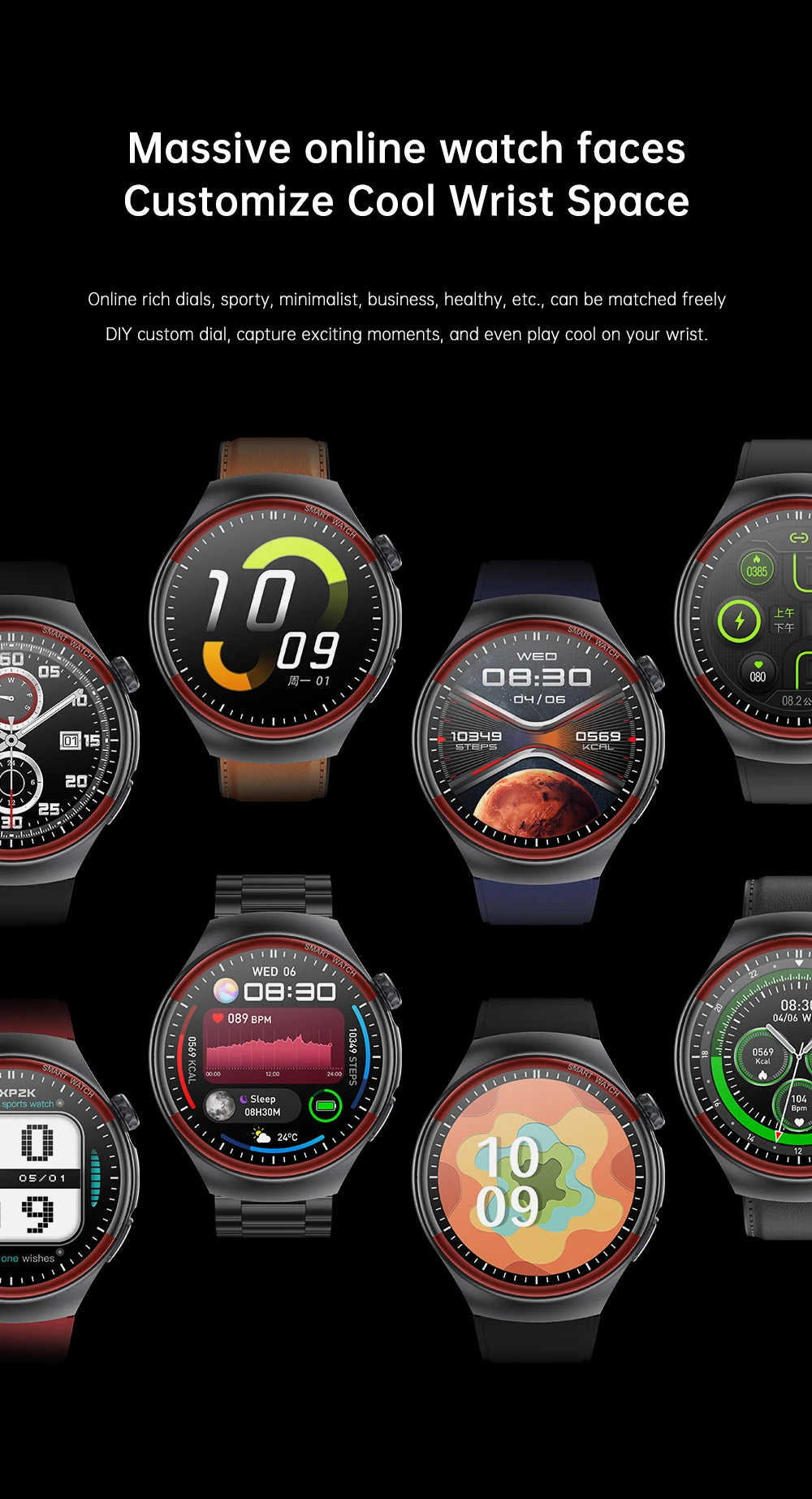 Sapphire Glass Laser Detection Health Smartwatch Men Precise Heart Rate Blood Pressure 150+Sports Bluetooth Call NFC Smart Watch